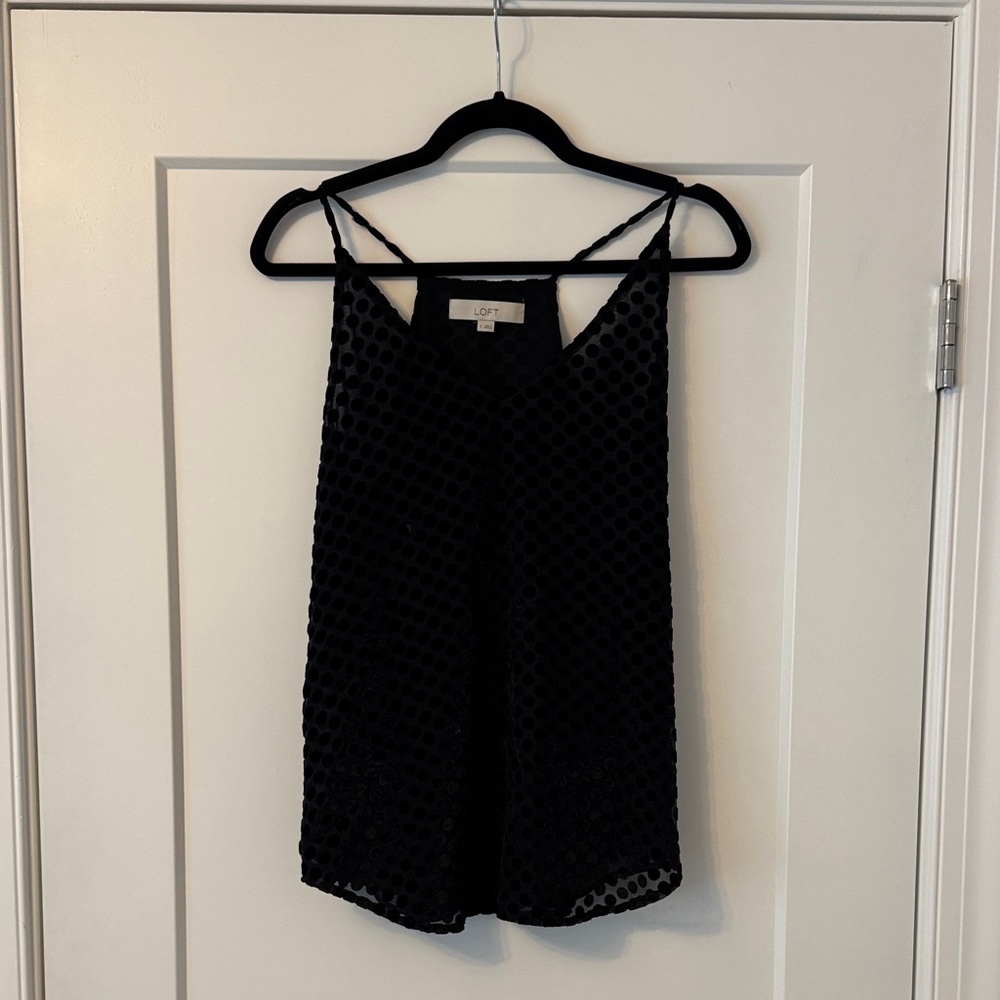 LOFT Black Velvet Dot Women's Top